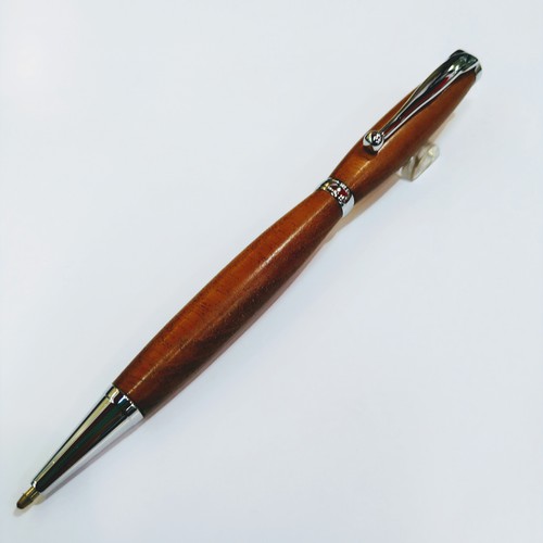 Ручка шариковая WoodMaster Slim XL Африканский махагон Silver