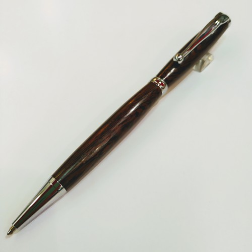 Ручка шариковая WoodMaster Slim XL Палисандр Сантос Silver